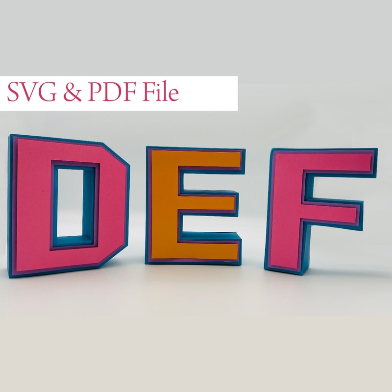 3D Alphabet Letters A-Z, SVG & PDF Templates  $5.50  Digital Download
