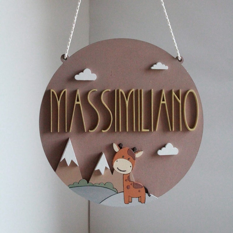 Custom Forest Wooden Name Sign, 3D Nursery Decor, Maternity Photo Prop  $45.00  FREE shipping