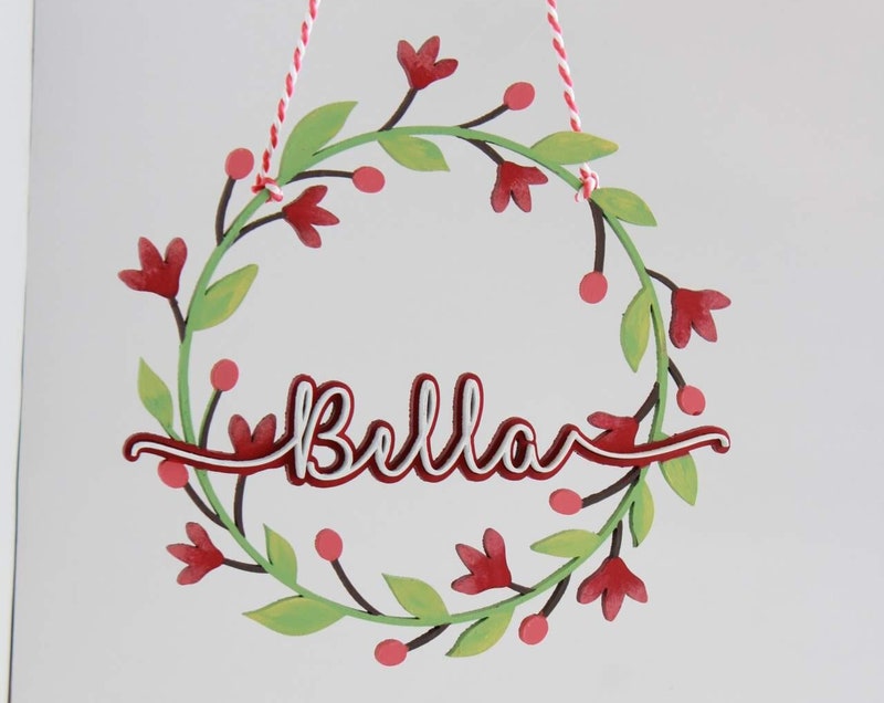 Flower Custom Wooden Name Sign, Laser Cut Nursery Decor  $45.00  FREE shipping