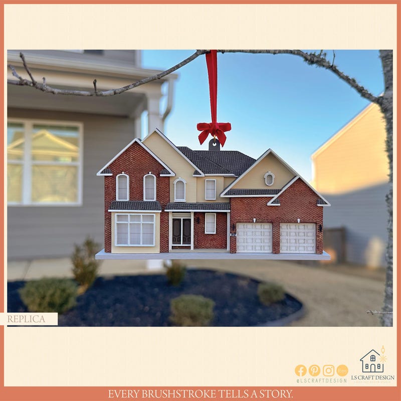 Custom Wooden House Replica, Personalized Housewarming Gift  $396.00  FREE shipping