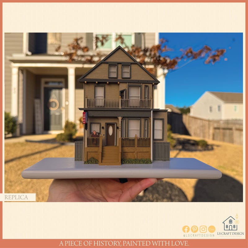 Personalized Wooden Home Replica, Miniature House Portrait, Custom House Gift  $396.00  FREE shipping
