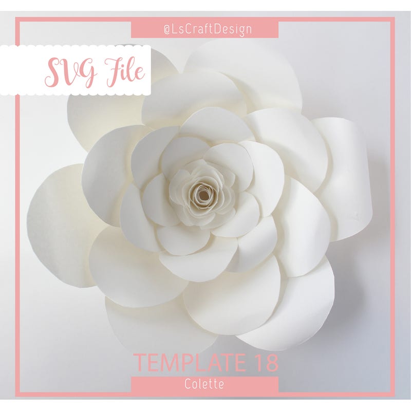 Giant Paper Flower Template, Colette #18 (SVG File)  $4.99  Digital Download