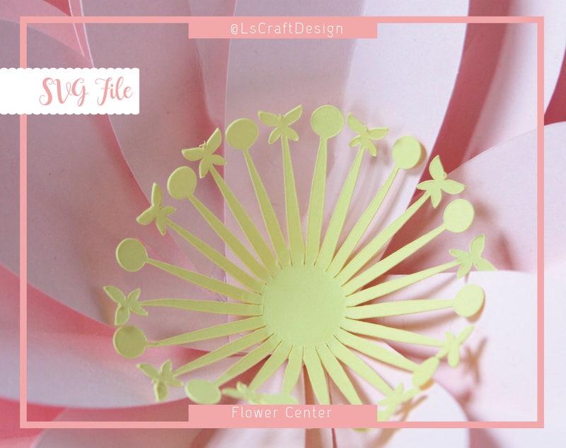 Butterfly Flower Center SVG Template, DIY Paper Flower (Digital Download)  $3.80  Digital Download