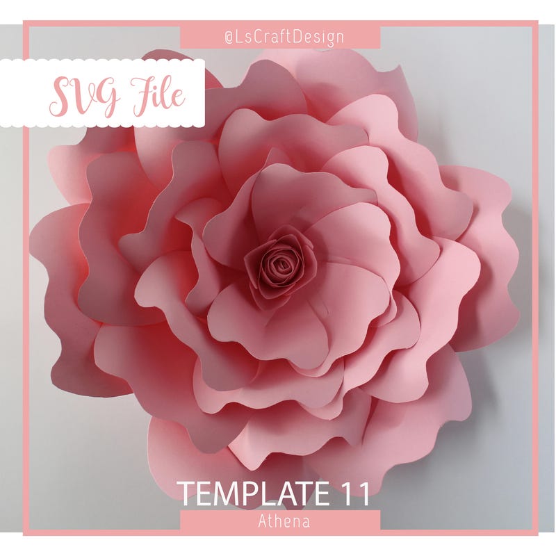 Giant Paper Flower SVG Template, Athena #11, Cricut Silhouette (Digital Download)  $4.99  9 people have this in their cart  Digital Download