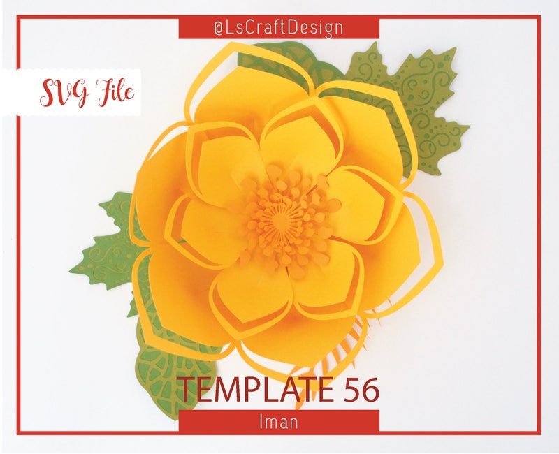 Giant Paper Flower SVG Template, Iman #56 (Digital Download)  $4.99  Digital Download