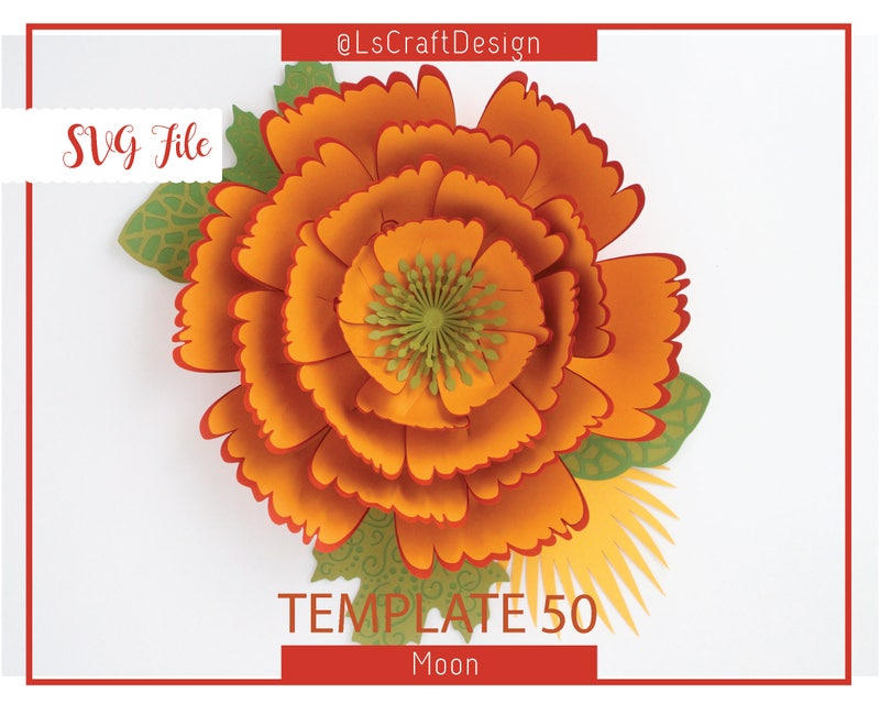 Giant Paper Flower SVG Template, Wall Decor (Digital Download)  $4.99  Digital Download