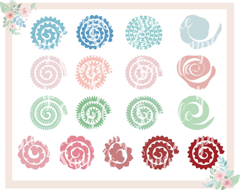 Rolled Paper Flowers SVG Cut Files, DIY Craft Bundle (Digital Download)  $3.99  Digital Download